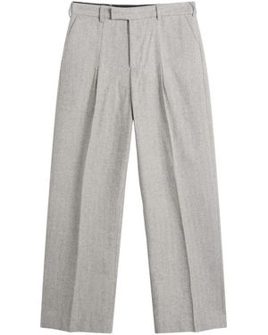 About Blank Herringbone Tailored Wide Leg Trouser - Gray