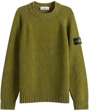 Stone Island Mouline Cotton Chenille Sweater - Green