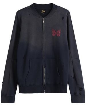 Needles Deconstructed Zipped Sweat Jacket - Blue