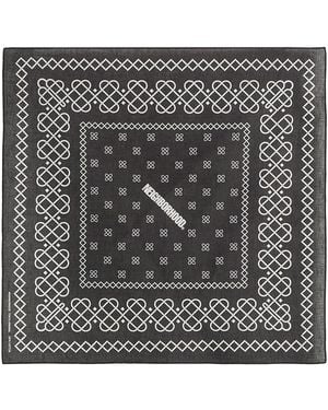 Neighborhood Line Pattern Bandana - Black