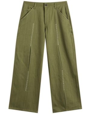 Kartik Research Hand Embroidered Shaanti Pant - Green