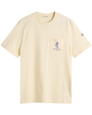 Moncler Palm Logo Pocket T-Shirt - Natural