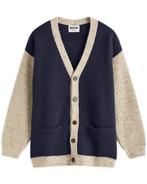 COUNTRY OF ORIGIN Regent Panel Knit Cardigan - Blue