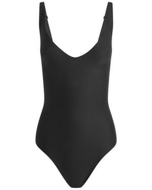 Skims Body Core Sculpt Plunge Thong Bodysuit - Black