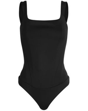 GOOD AMERICAN Scuba Corset Bodysuit - Black