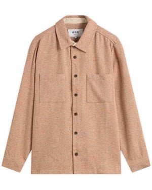 Wax London Whiting Wool Fleck Overshirt - Natural