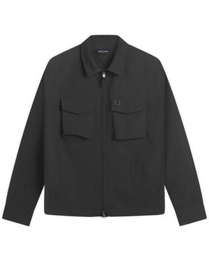 Fred Perry Ripstop Pocket Overshirt - Black