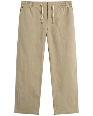 Drole de Monsieur Cotton Elasticated Waist Trousers - Natural