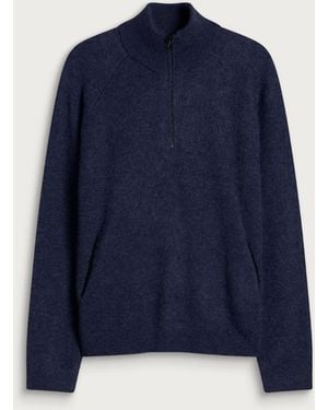 Hiking Patrol Essence Mohair Mixed Knit Top - Blue