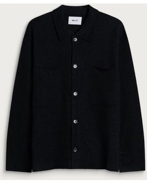 NN07 Jonas Bolied Wool Overshirt - Black