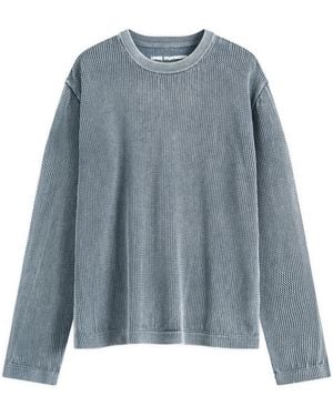MKI Miyuki-Zoku Pigment Dyed Loose Gauge Long Sleeve - Blue