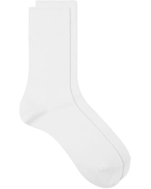 RoToTo Organic Daily Ribbed Crew Sock - White