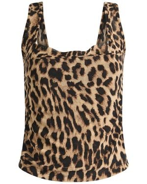 GOOD AMERICAN Mesh Bustier - Brown