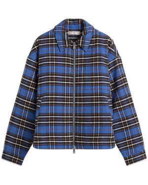 Cole Buxton Flannel Overshirt - Blue