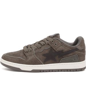 A Bathing Ape Nubuck Sk8 Sta Trainer - Brown