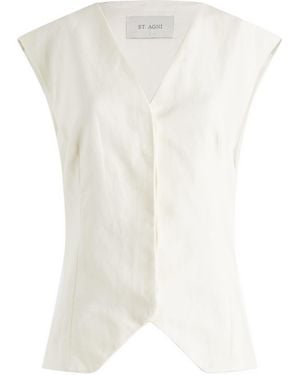 St. Agni Minimal Tailored Vest - White
