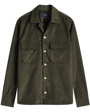 Drake's Camp Collar Corduroy Overshirt - Green