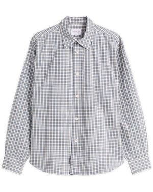 Norse Projects Falster Fine Check Oversized Shirt - Grey