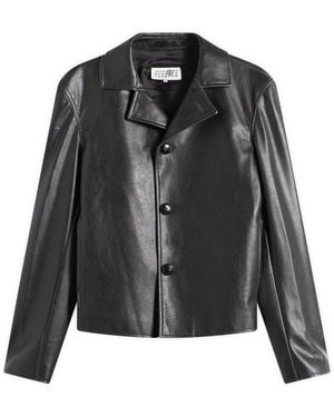 Maison Margiela Mm6 Faux Leather Jacket - Black