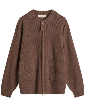 FRIZMWORKS Wool Deck Zip Cardigan - Brown