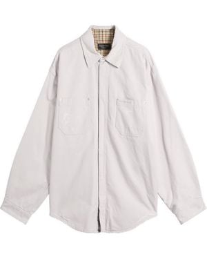 Balenciaga Heavy Cotton Workwear Overshirt - White