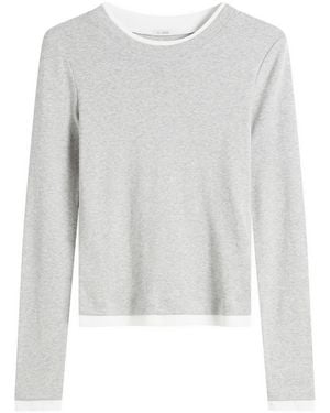 St. Agni Organic Cotton Layered Long Sleeve Top - Grey