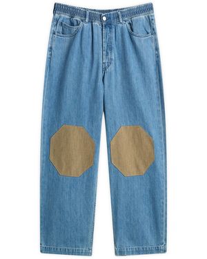 EBIT Denim Pant With Octagon Patch - Blue