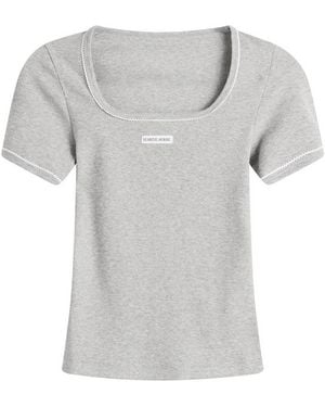 Marine Serre Cute 70's Square Neck T-Shirt - Grey