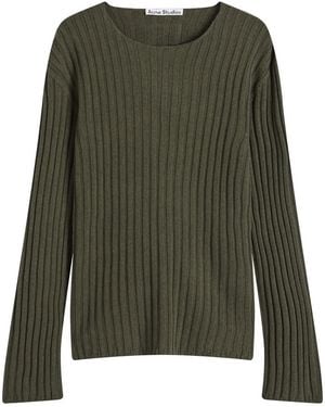 Acne Studios Kartic Cotton Core Ribbed Jumper - Green