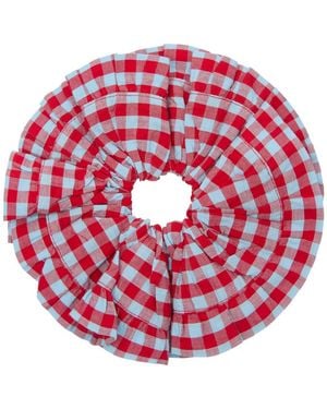 Damson Madder Frill Edge Scrunchie - Red