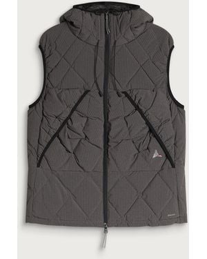 ROA Nuna 800 Fill Power Pinstriped Down Vest - Gray