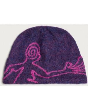 Hiking Patrol Mascot Mohair Mixed Beanie - Purple