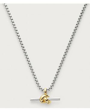 Missoma X Lucy Williams Chunky Knot T-Bar Necklace - Metallic