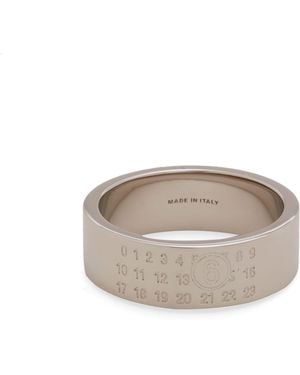 Maison Margiela Mm6 Minimal Logo 8Mm Ring - Grey