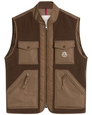 Moncler Karakai Teddy Fleece Vest Jacket - Brown