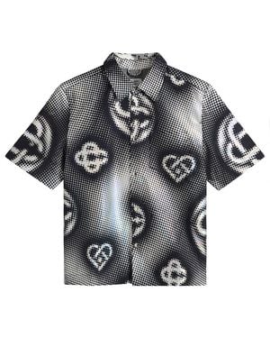 CASABLANCA Pearlescent Monogram Denim Shirt - Black