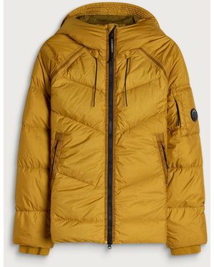 C.P. Company Shield Hooded Down Jacket - Yellow