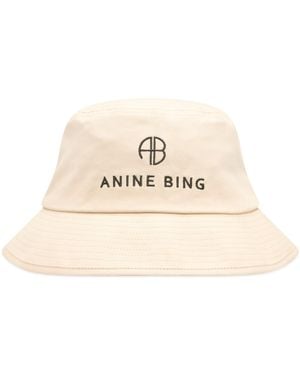 Anine Bing Nicks Logo Bucket Hat - Natural