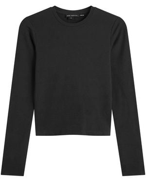 GOOD AMERICAN Super Stretch Long Sleeve T-Shirt - Black