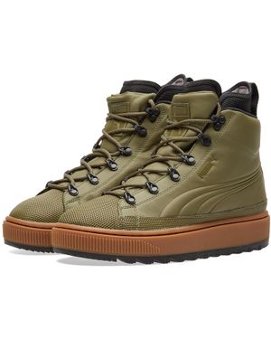 PUMA The Ren Leather Trainer Boots - Green