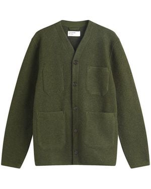 Universal Works Wool Fleece Cardigan - Green