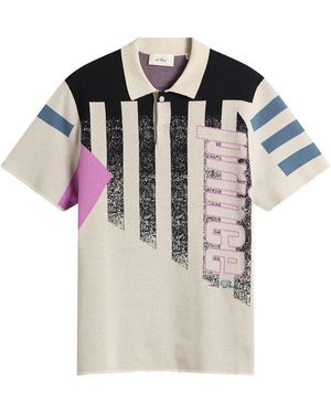 Les Deux Prince Intarsia Knitted Polo - White