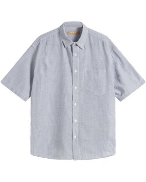 FRIZMWORKS Og Stripe Seersucker Short Sleeve Shirt - Blue