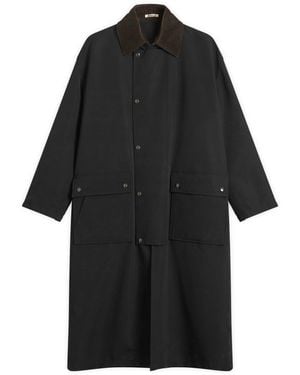 AURALEE Wool Max Canvas Riding Coat - Black