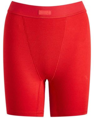 Skims Cotton Rib Boxer - Red
