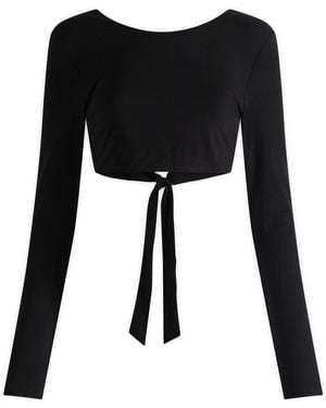 Tala Tie Reversible Long Sleeve Top - Black