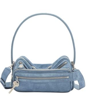 Acne Studios Camero Party Suede Bag - Blue
