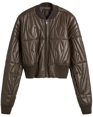 Rick Owens X Moncler Geocamo Cropped Leather Jacket - Green