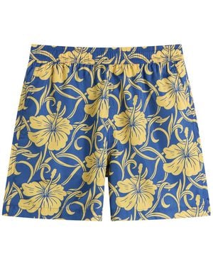 Drole de Monsieur Hibiscus Beach Shorts - Blue