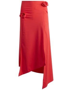 Coperni Flower Midi Skirt - Red